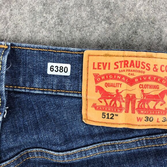 Levis 512 Jeans Mens 30x30 (30x28)* Blue Slim Tapered Medium Wash Cotton Stretch - Picture 12 of 12